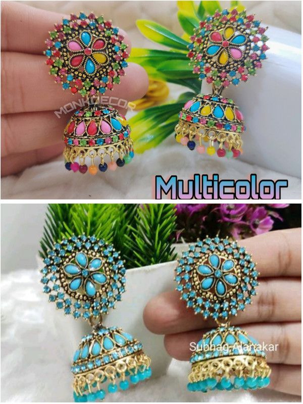 Attractive Design Twinkling Jhumka Earrings Combo Pack Alloy Jhumki Earring