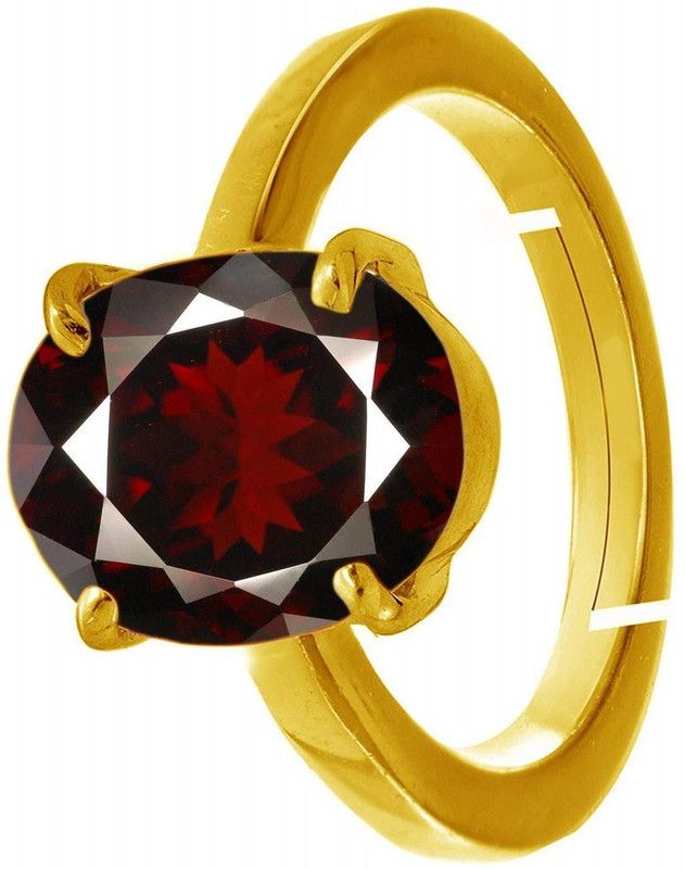 11.25 Carat Hessonite Ceylon Stone with Lab Certified Gold Plated Ring for Men and Women Metal Garnet Gold Plated Ring
