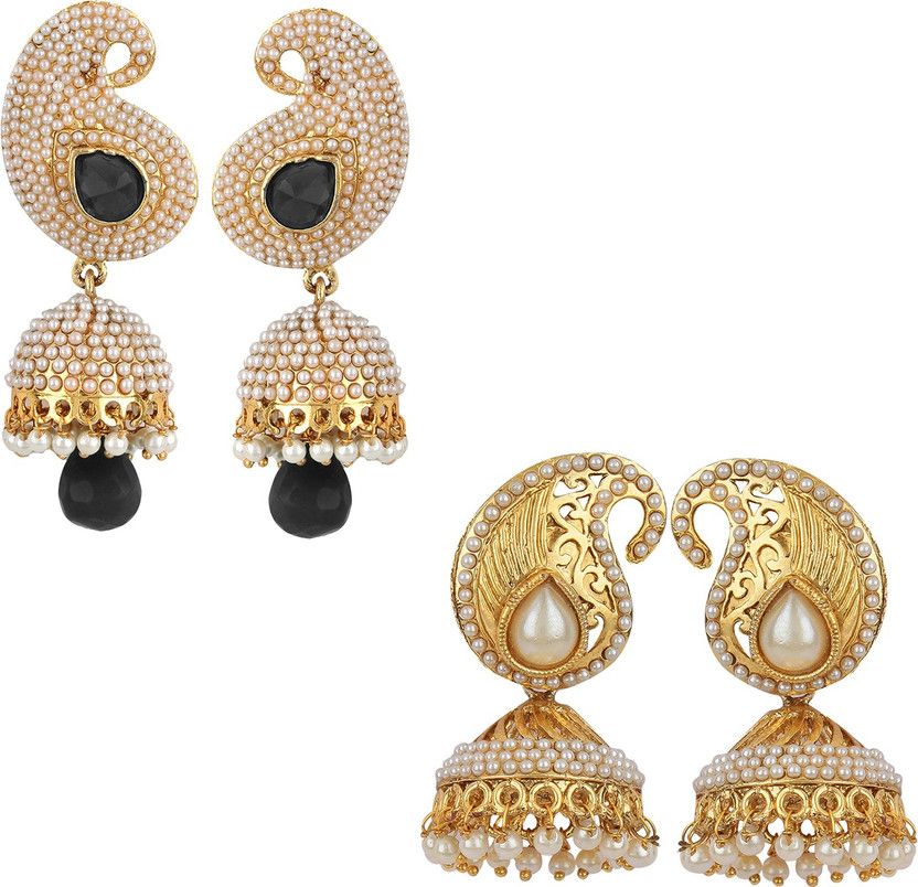 styylo fashion exclusive designer earring combo Pearl Alloy Jhumki Earring