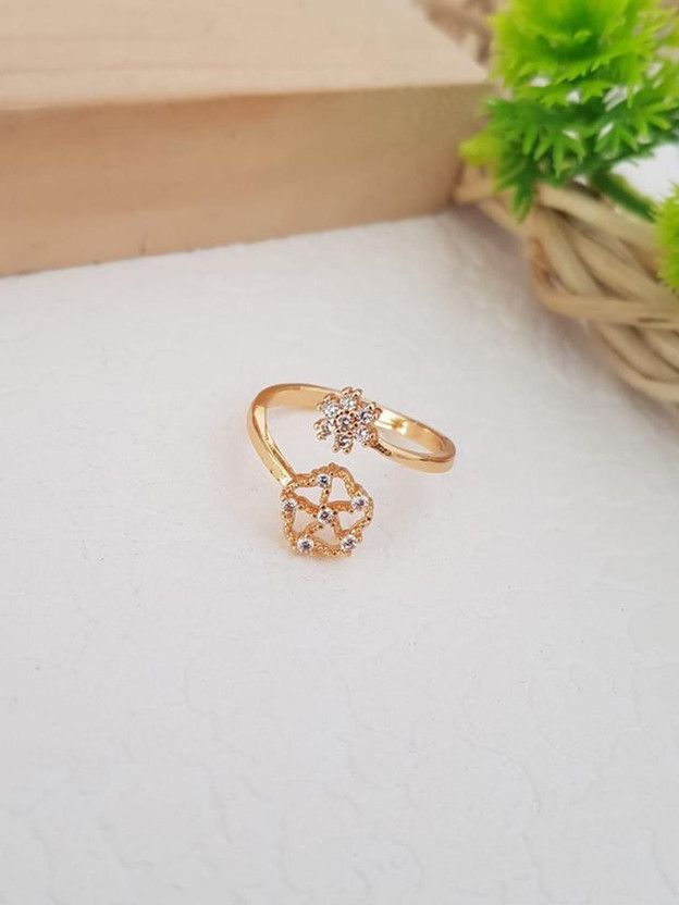 Women & Girl fancy Gold Plated Ring (Adjustable) Brass Ring