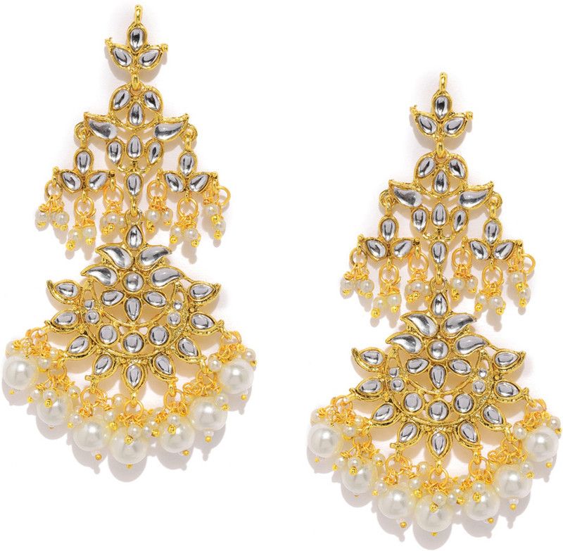 Exotic Gold Plated Kundan Dangler Earring for Women Pearl Alloy Drops & Danglers