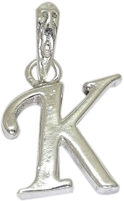 Silver Alphabet " K " Letters Initial Charm Pendant Silver Locket