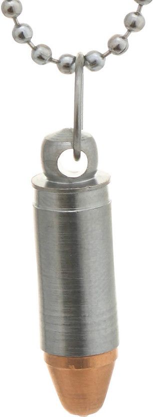 Sukkhi Legend Police Bullet Shaped Pendant With Chain For Men Rhodium Alloy