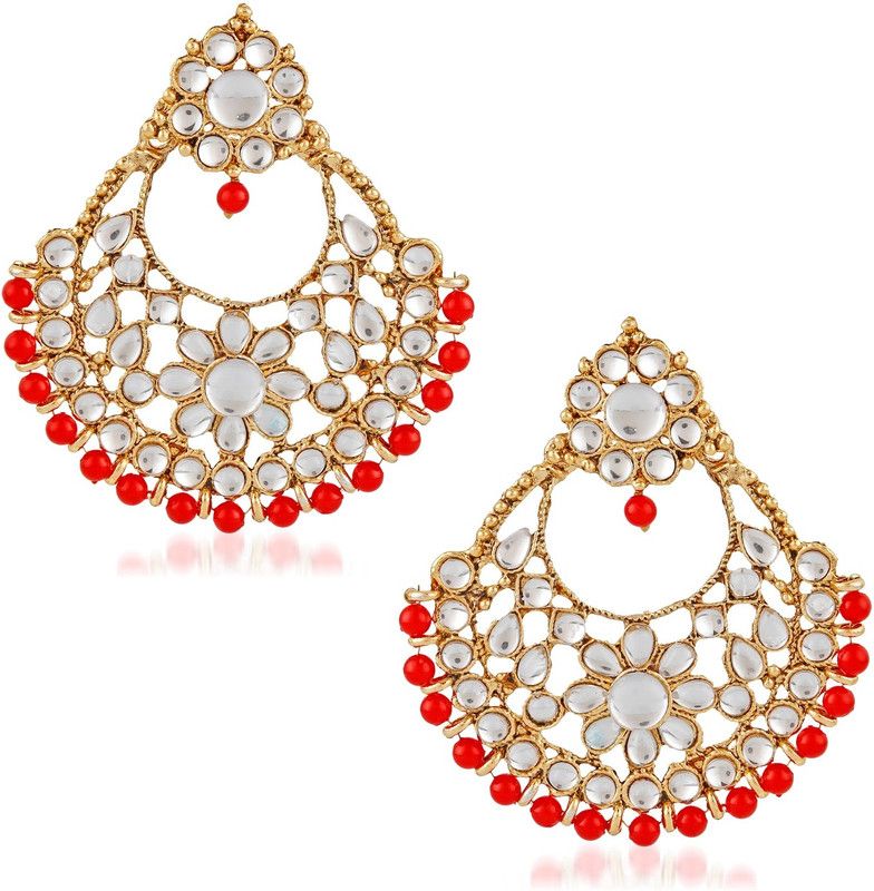 Jhumka Earrings Bridal Wedding Traditional Gold Pearl Copper, Brass Earring Set, Chandbali Earring