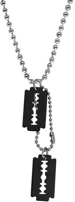 BLACK DOUBLE LADE PENDANT & LOCKET Sterling Silver Alloy