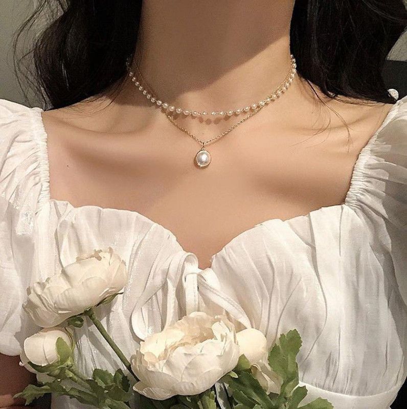 Reva Gems Alloy Gold-plated Contemporary Layered Necklace With Link Chain Gold-plated Plated Alloy Necklace