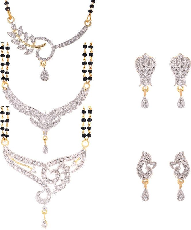 Alloy Gold-plated Black, Gold, Silver Jewel Set  (Pack of 1)