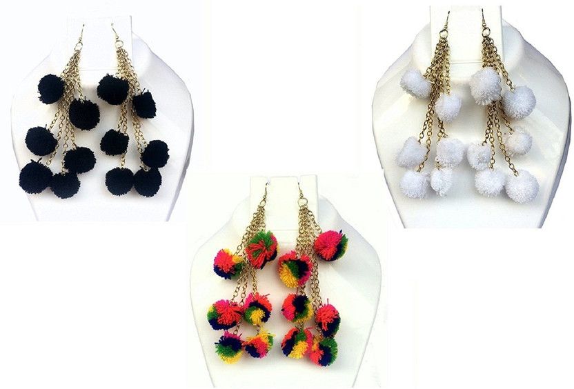 Pom Pom Fabric Drops & Danglers