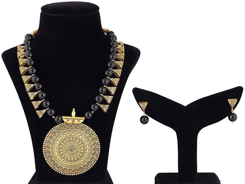 Brass Brass Black, Gold Jewel Set  (Pack of 1)