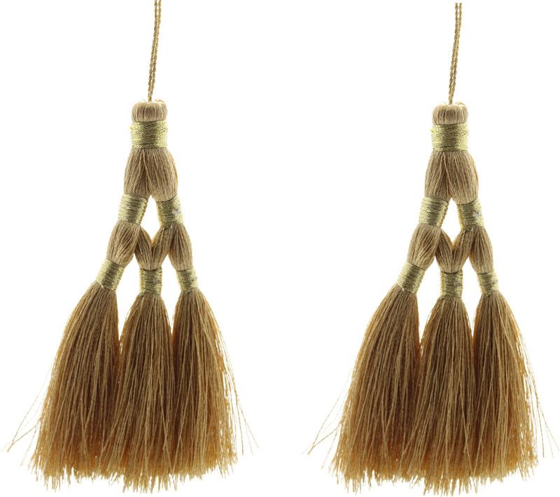 Fashionhaat Golden Tassel Latkan Dome Shape with Double LayeGolden Cut, Suitable For suit Kurtis Gown Saree Blouse Dupatta Lehenga (Set of 1 Pairs)( Golden) Brooch  (Gold)