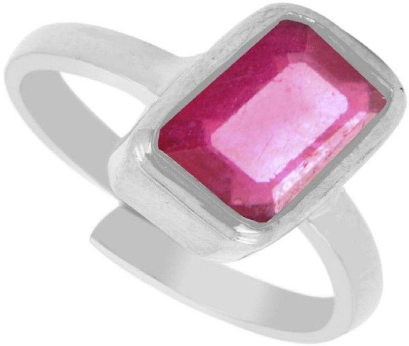 Natural and lab certified Manik Silver ring Stone Ruby Silver Plated Ring