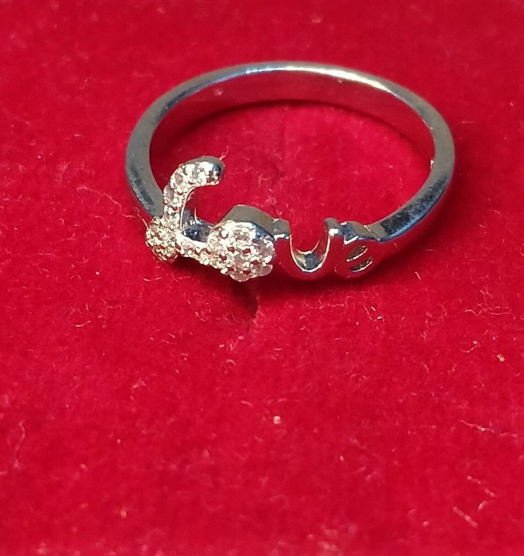 Love text ring Silver Silver Plated Ring