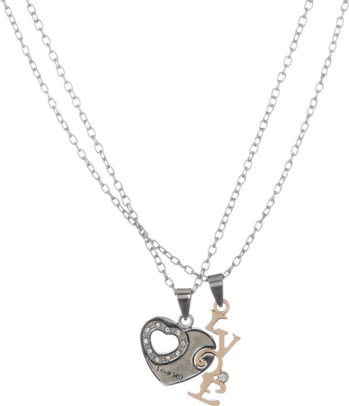 I love you & heart pendant Alloy Pendant Set