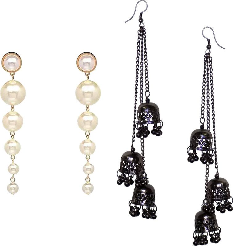 Forty Hands Stylish & Latest Earrings For Women & Gilrs Pack of 2 (415 Alloy Drops & Danglers