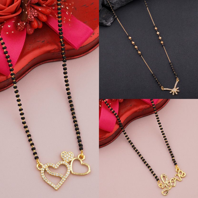 New Exellent Finished Diamond Mangalstra Combo For Women,Girls Alloy Mangalsutra
