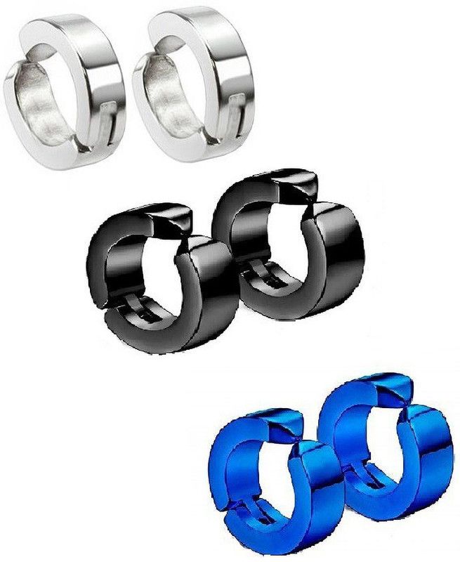 3 Pairs Non-pierced Steel Clip-on Earring