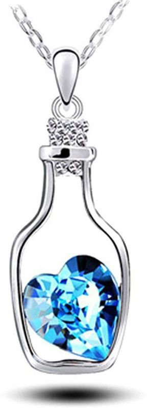 Blue Bottal Pendant Rhodium Crystal Alloy Pendant