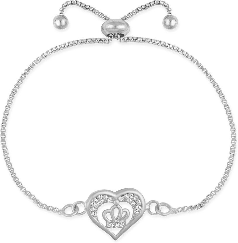 Brass, Alloy Cubic Zirconia Rhodium Bracelet