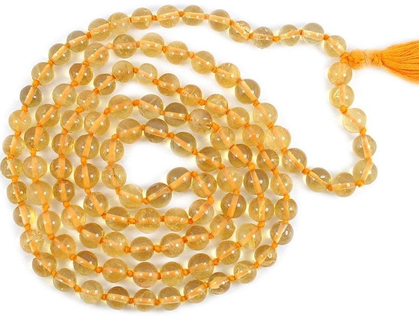 100% Original & AAA Quality Citrine Round 108 Bead Quartz Stone Chain