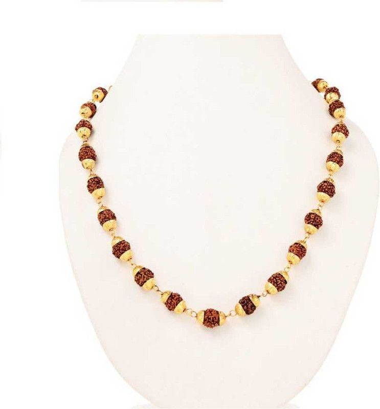 Rudraksha Studded Chain Gold-plated Plated Brass Gold-plated Plated Brass, Wood Necklace