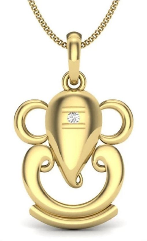 Ganesh Pendant Gold-plated Cubic Zirconia Metal Pendant