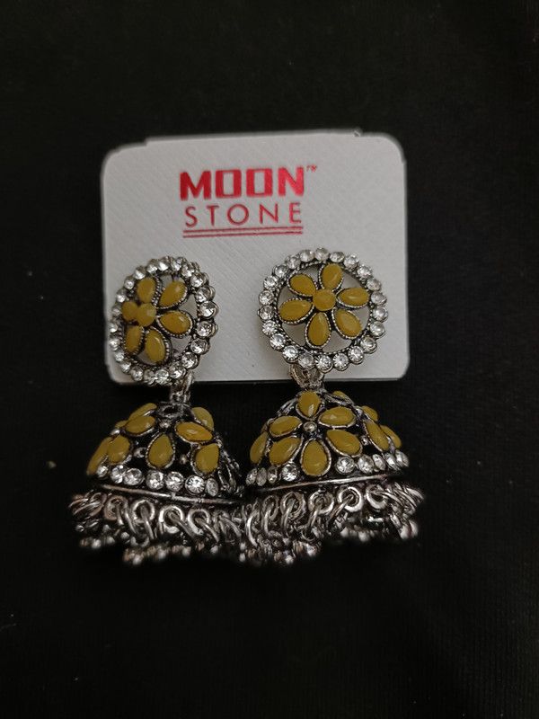 Moon Stone yellow Moonstone Alloy Earring Set