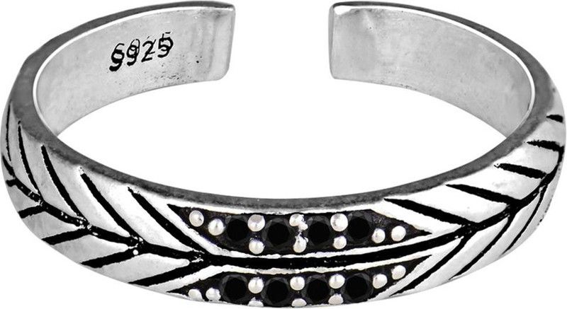 Sterling Silver Intricate Leaf Ring for girls and womens Sterling Silver Zircon Rhodium Plated Ring