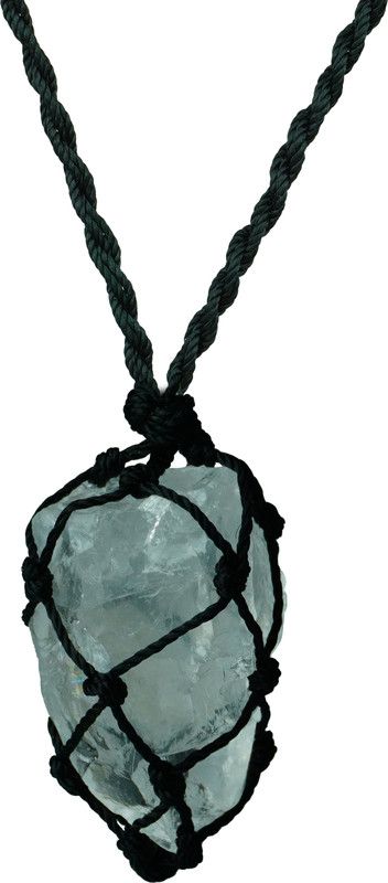 Clear Quartz Raw Stone Thread Cage Wrapped Pendant Crystal Stone Pendant