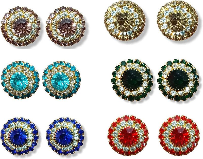Dazzling 6 Pairs of Stud Earrings for Women Brass Stud Earring