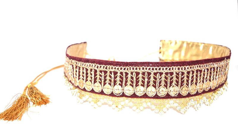 MAROON1 Stone Maroon, Gold Kamarband