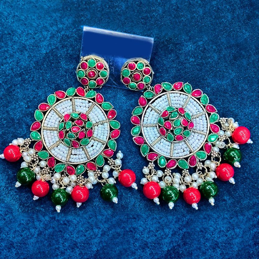 Ethnic Party Wear Jewellery Alloy Drops & Danglers for girls and womens Pearl, Zircon Alloy Drops & Danglers, Jhumki Earring, Hoop Earring, Earring Set, Hoop Earring