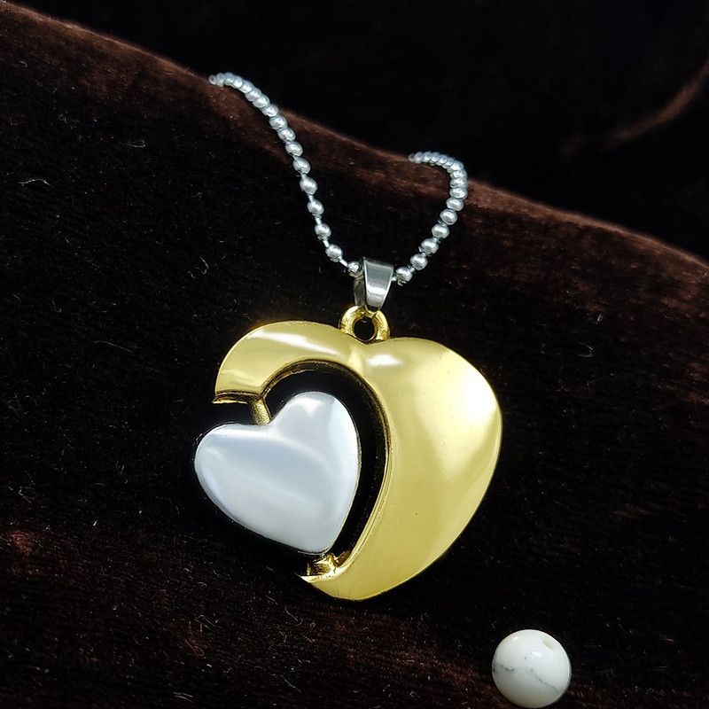Saizen Couple Heart Pendent with Chain For Men & Women Gold-plated, Silver Stainless Steel Pendant