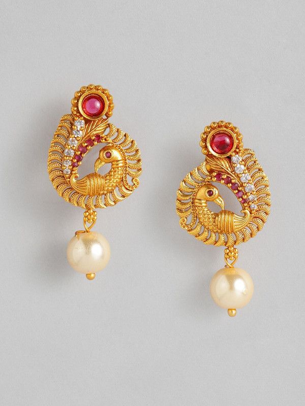 Gold-Plated Drop Earrings Alloy Drops & Danglers