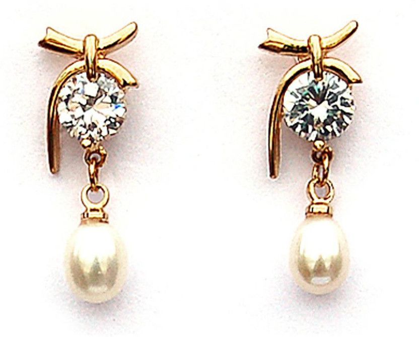 Pearl drop Earrings Copper Drops & Danglers