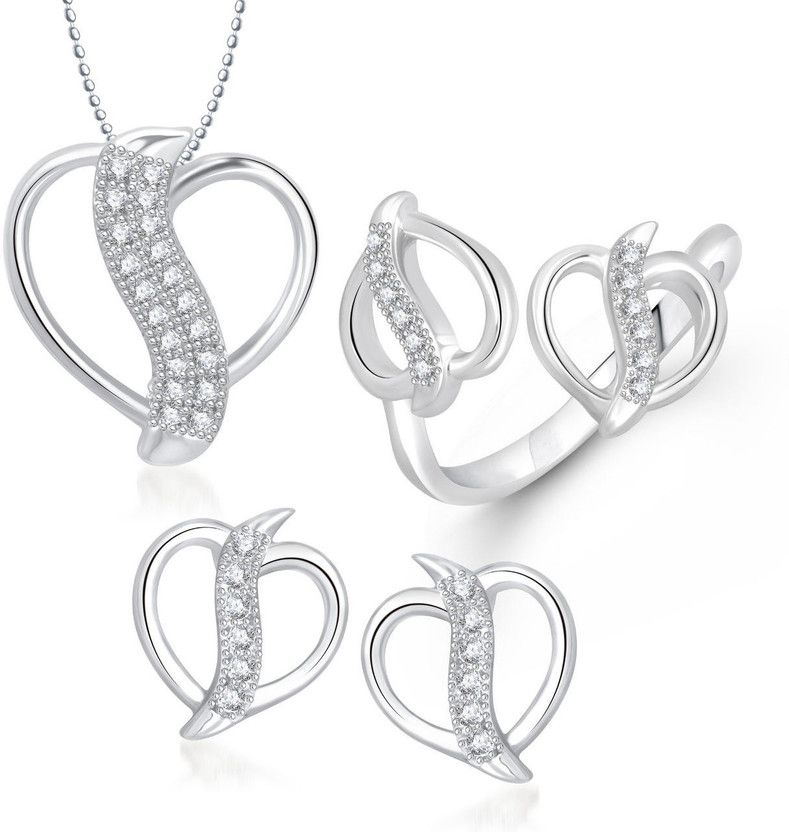 Alloy Brass Silver Jewel Set  (Pack of 1)