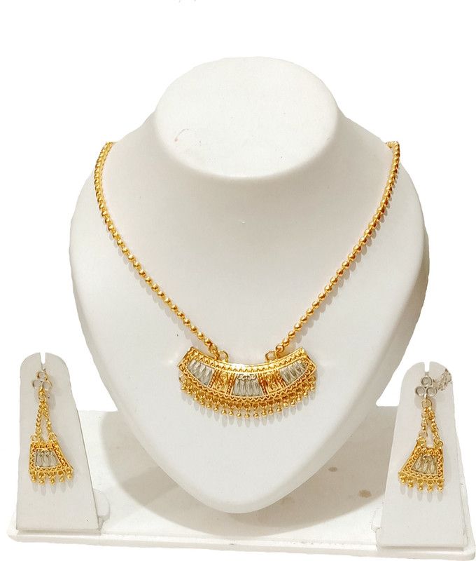 Copper Gold-plated Silver Jewel Set  (Pack of 1)