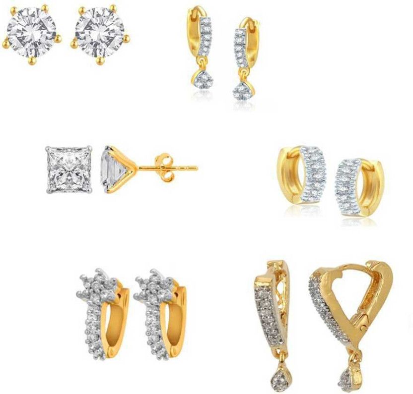 Balaji mukund jewellers combo earring set Diamond Alloy Earring Set