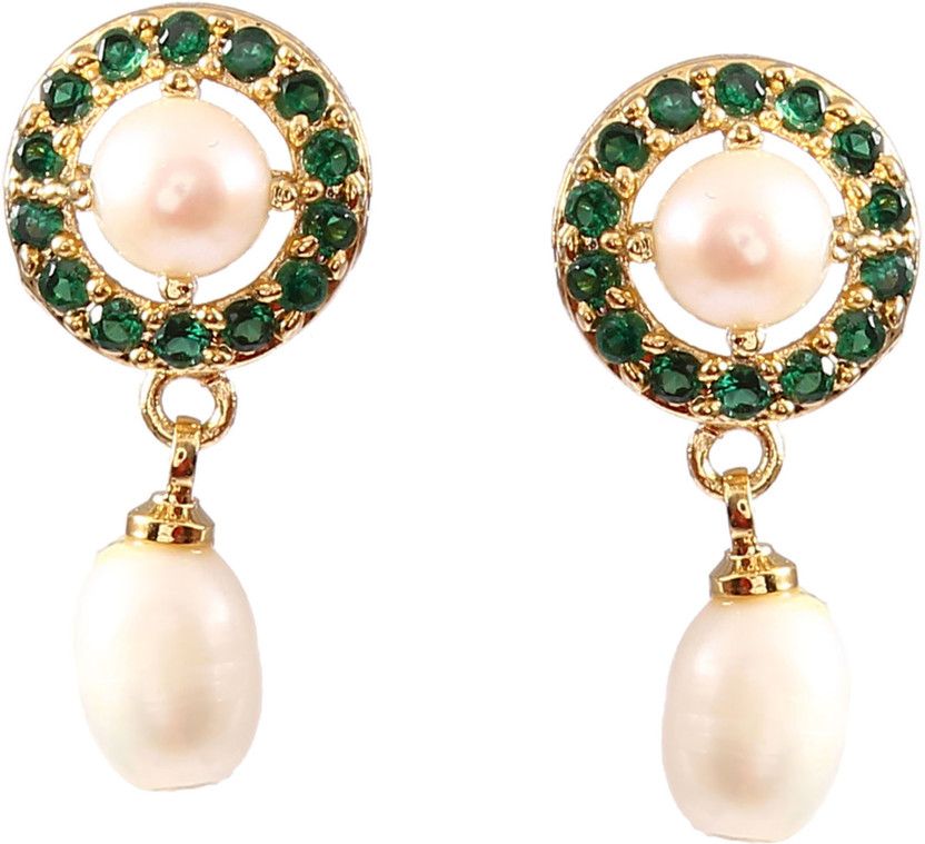 Latest Design Fancy Oval Shape Party Wear Jewellery Drop Earring Pearl Alloy Drops & Danglers