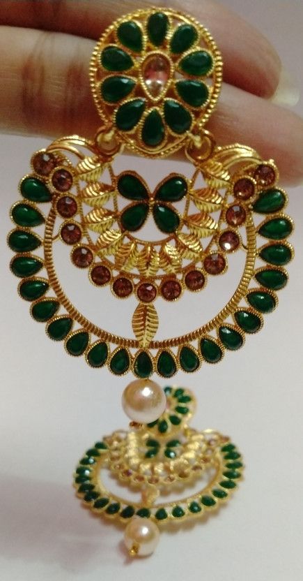 Kundan earrings Copper Jhumki Earring