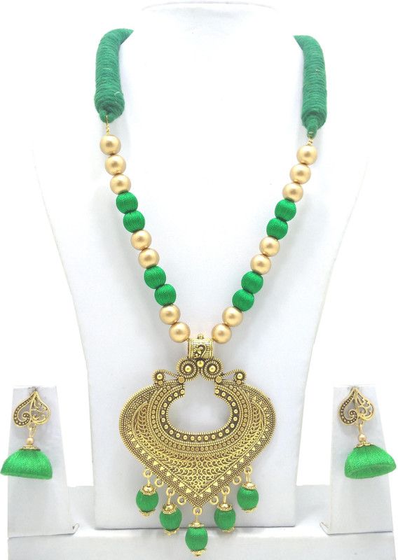 Wood, Copper Green Jewel Set  (Pack of 1)