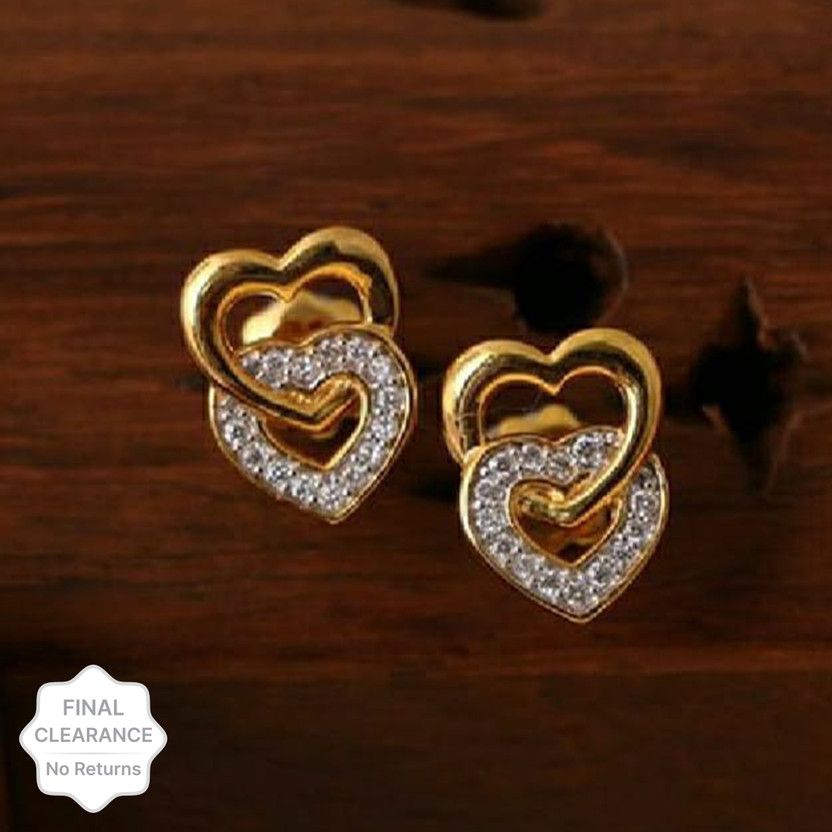 Classic American Diamond Rose Gold Earrings Party Wear Set for Women and Girls Alloy Stud Earring