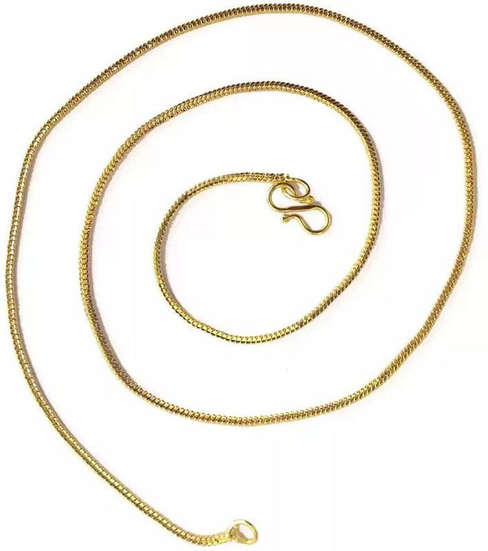 Stylish Design Gold Plated Chain (20 Inch) Gold-plated Plated Sterling Silver Chain