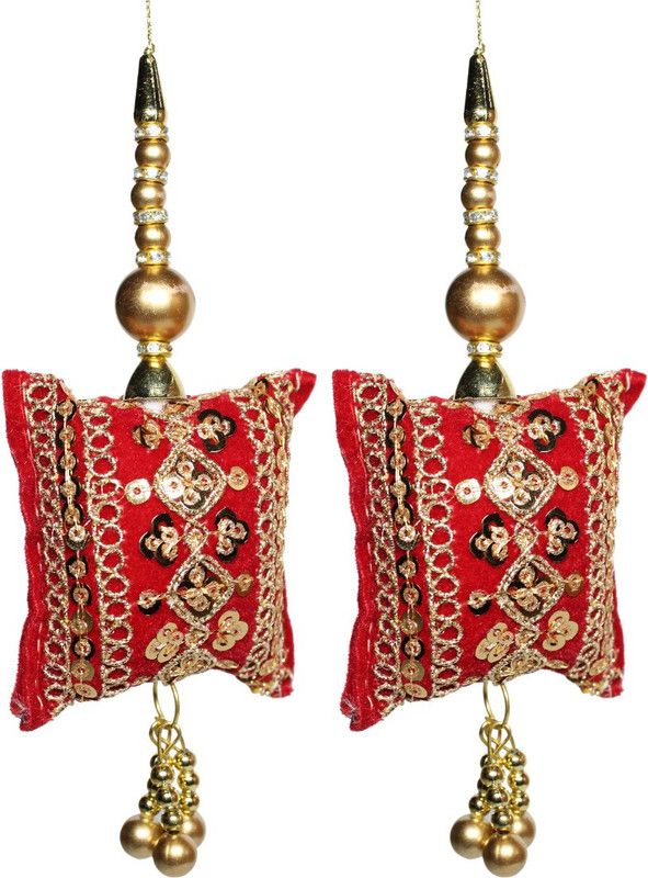Fashionhaat Red latkan Ethnic Work Hanging Latkan for Blouse Dupatta Lehenga (1 pair) Brooch  (Red)