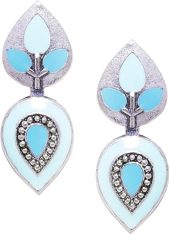 Bagh E Fiza Elegant Leaves Drop Earrings Brass Stud Earring