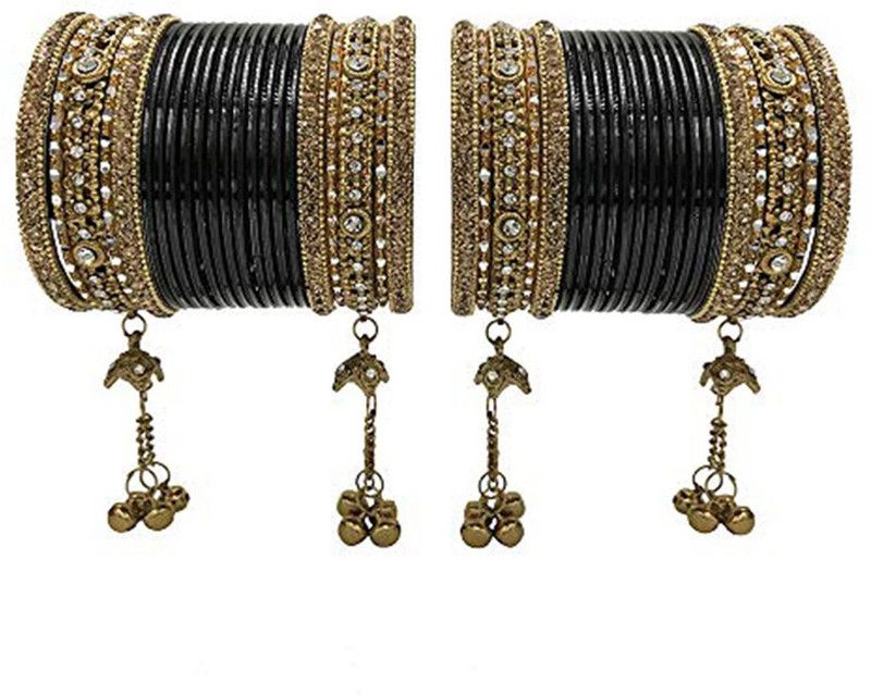 Alloy, Brass Crystal Bangle Set