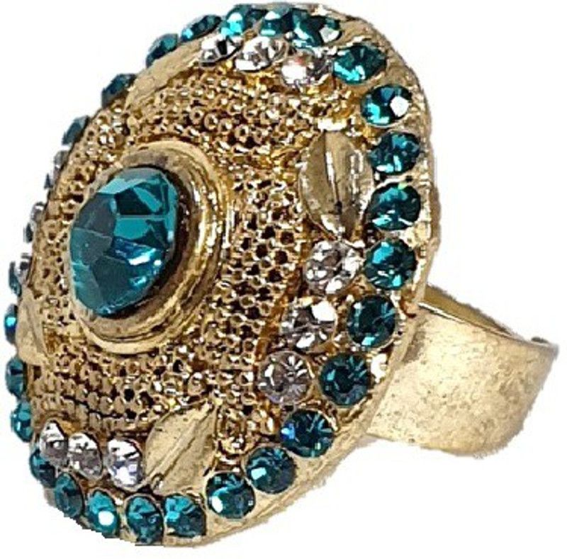 American Diamond Antique Imitation Adjustable Alloy Metal Ring
