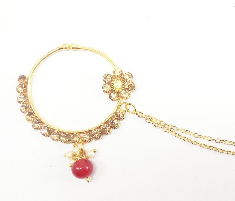VERMA COLLECTION Gold-plated Plated Alloy Nose Stud