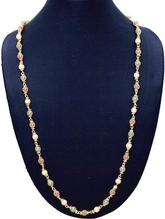 South model Bollywood Stylish Most Popular Hot Beautiful Design Multi Pearl Pearl Gold-plated Plated Brass, Alloy Necklace