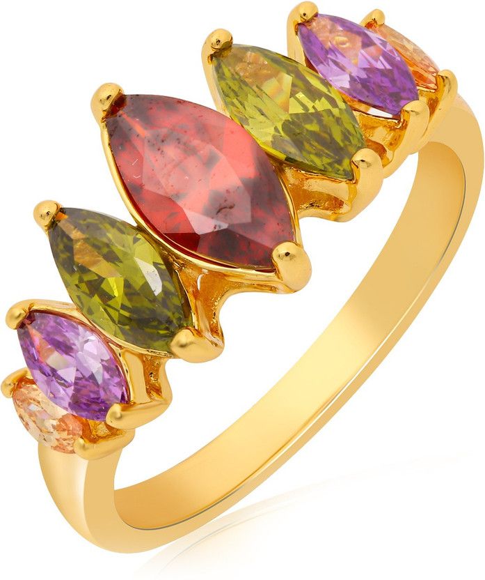 Exquisite Alloy Crystal Gold Plated Ring