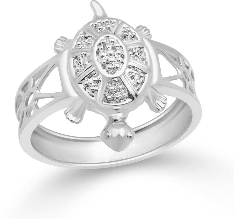 Prosperity Tortoise Plain Rhodium Plated Ring for Women Size9 [CJ1157FRR9] Alloy Cubic Zirconia Gold Plated Ring